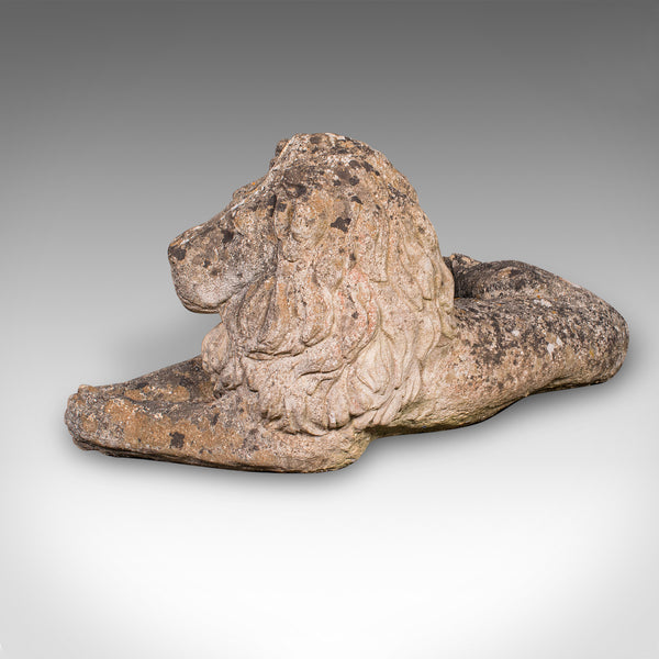 Pair of Antique Garden Lions, English, Outdoor, Fireside, Ornamental, Edwardian