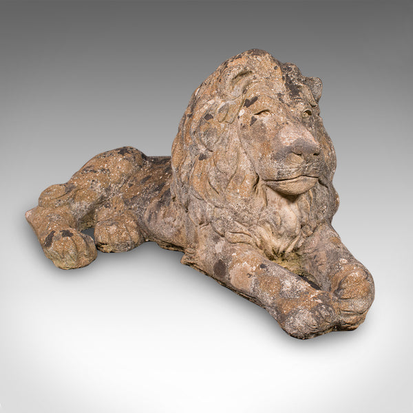 Pair of Antique Garden Lions, English, Outdoor, Fireside, Ornamental, Edwardian