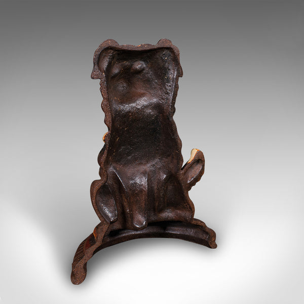 Pair of Antique Border Collie Doorstops, English, Dog, Door Keepers, Victorian