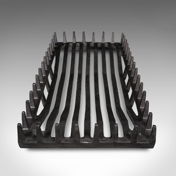 Large Antique Fireplace Set, English, Fire Basket, Andirons, Gothic, Edwardian