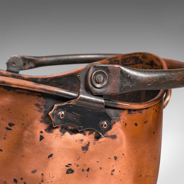 Vintage Regimental Mess Coal Bucket, English, Copper, Fireside Helmet Scuttle