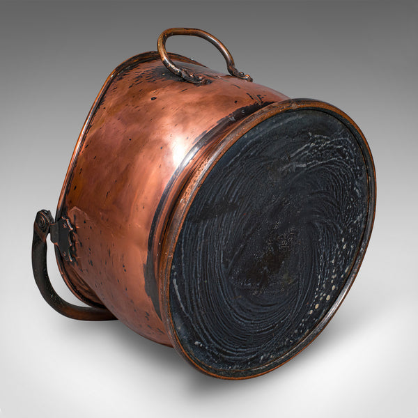 Vintage Regimental Mess Coal Bucket, English, Copper, Fireside Helmet Scuttle