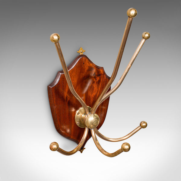 Antique Hunting Lodge Coat Rack, Scottish, Six Branch Hall Shield, Edwardian