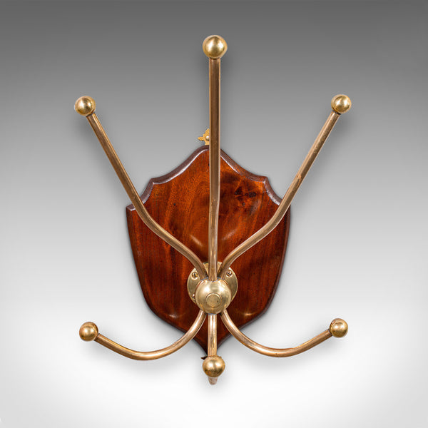 Antique Hunting Lodge Coat Rack, Scottish, Six Branch Hall Shield, Edwardian