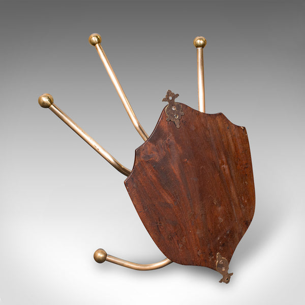 Antique Hunting Lodge Coat Rack, Scottish, Six Branch Hall Shield, Edwardian
