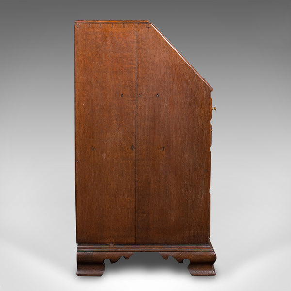 Large Antique Fall-Front Bureau, English, Oak, Writing Cabinet, Georgian, C.1750