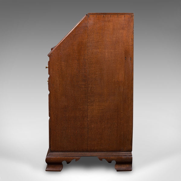 Large Antique Fall-Front Bureau, English, Oak, Writing Cabinet, Georgian, C.1750