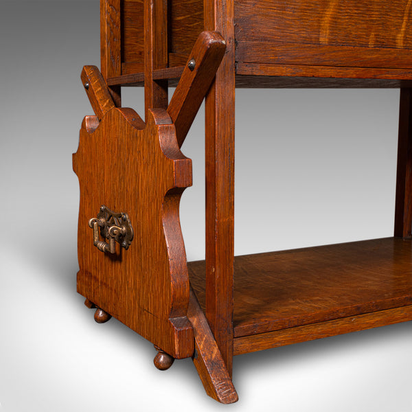 Antique Metamorphic Canterbury Stand, English, Oak, Magazine Rack, Edwardian