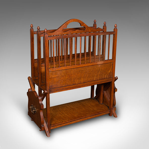 Antique Metamorphic Canterbury Stand, English, Oak, Magazine Rack, Edwardian