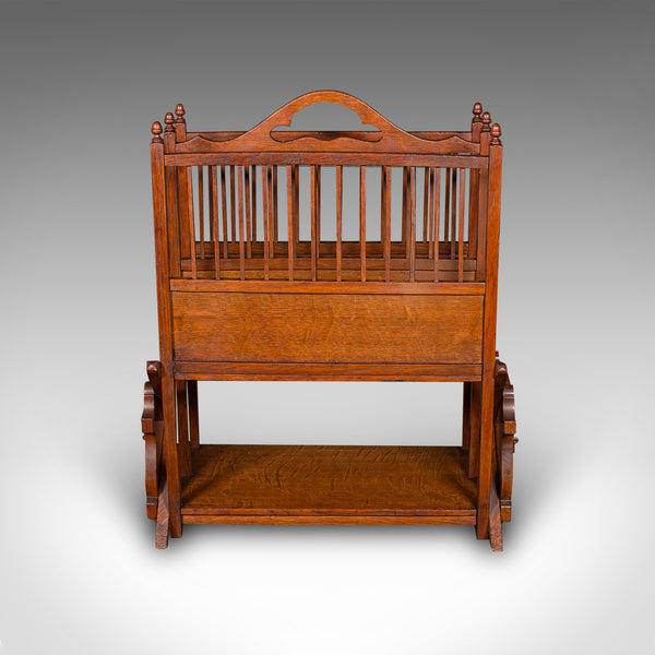 Antique Metamorphic Canterbury Stand, English, Oak, Magazine Rack, Edwardian