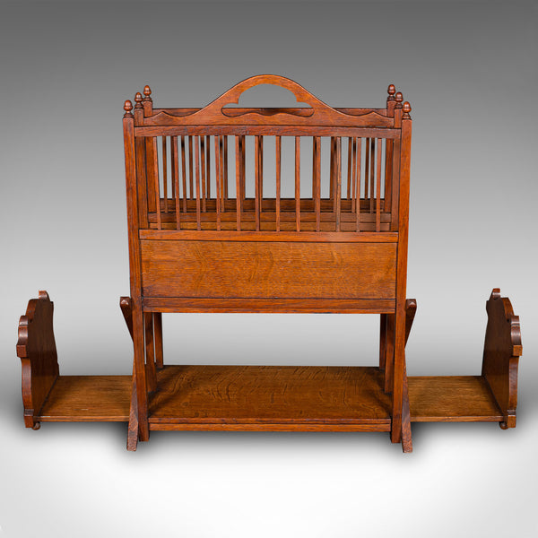 Antique Metamorphic Canterbury Stand, English, Oak, Magazine Rack, Edwardian