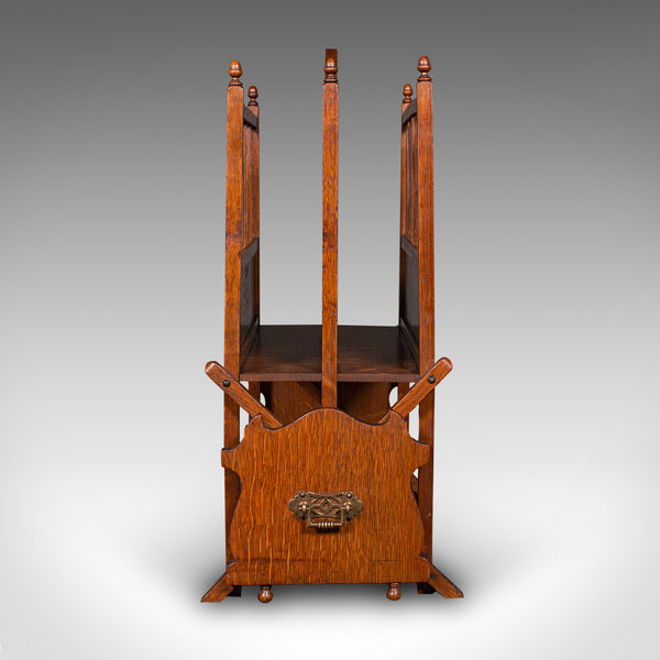 Antique Metamorphic Canterbury Stand, English, Oak, Magazine Rack, Edwardian