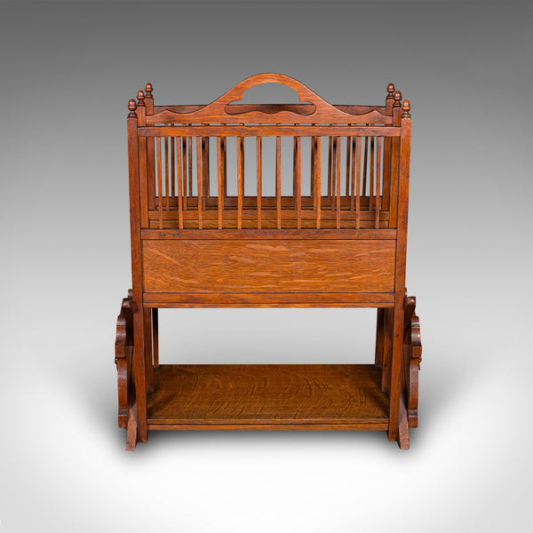 Antique Metamorphic Canterbury Stand, English, Oak, Magazine Rack, Edwardian