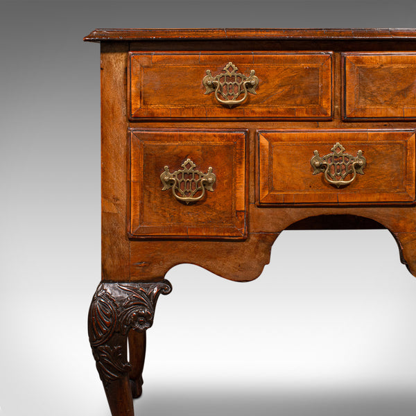 Antique Georgian Revival Lowboy, English, Walnut, Hall, Side Table, Edwardian