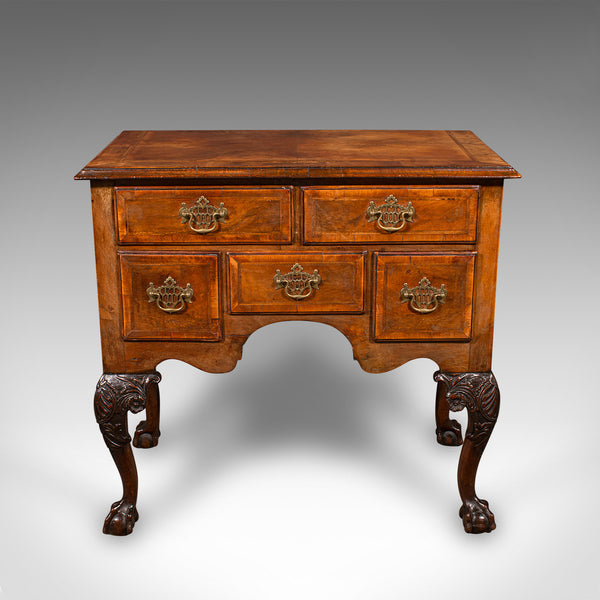 Antique Georgian Revival Lowboy, English, Walnut, Hall, Side Table, Edwardian