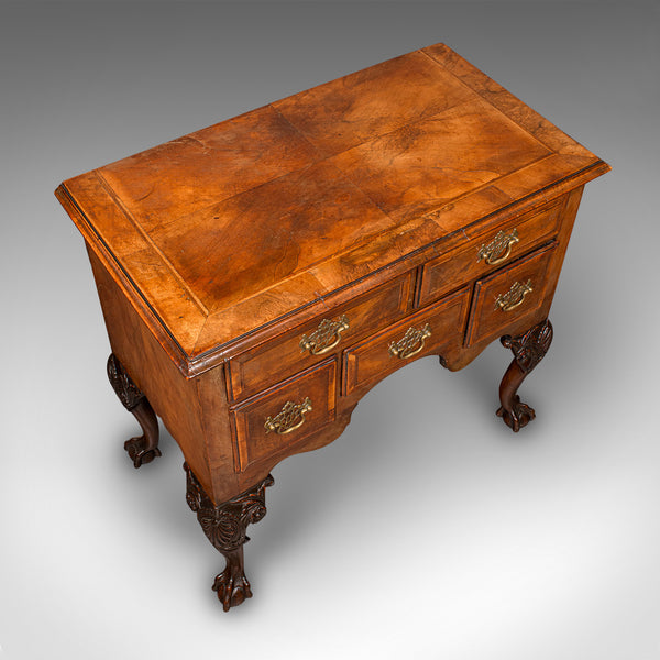 Antique Georgian Revival Lowboy, English, Walnut, Hall, Side Table, Edwardian