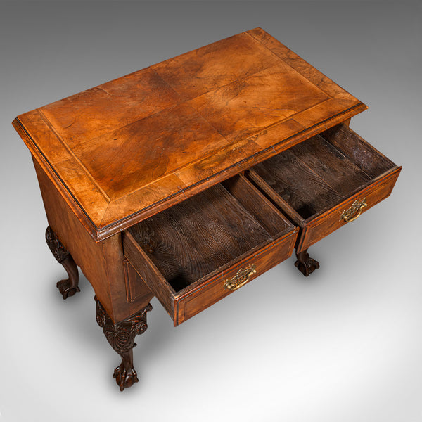 Antique Georgian Revival Lowboy, English, Walnut, Hall, Side Table, Edwardian