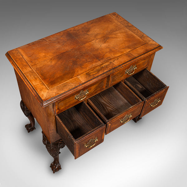 Antique Georgian Revival Lowboy, English, Walnut, Hall, Side Table, Edwardian