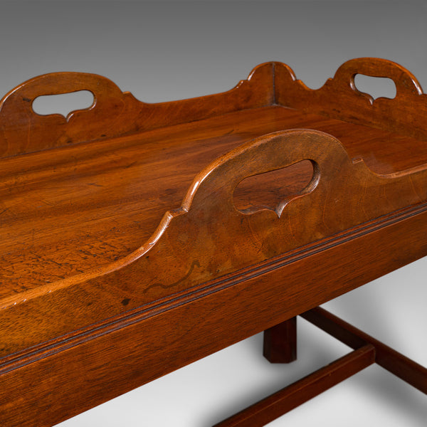 Vintage Butler's Serving Table, English, Afternoon Tea Tray On Stand, Art Deco