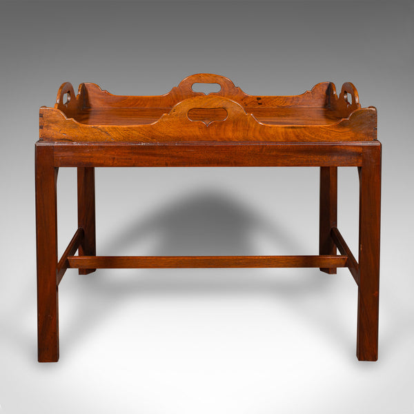 Vintage Butler's Serving Table, English, Afternoon Tea Tray On Stand, Art Deco