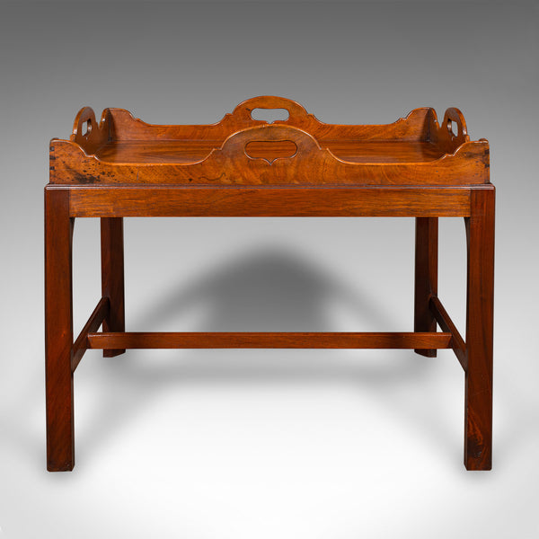 Vintage Butler's Serving Table, English, Afternoon Tea Tray On Stand, Art Deco