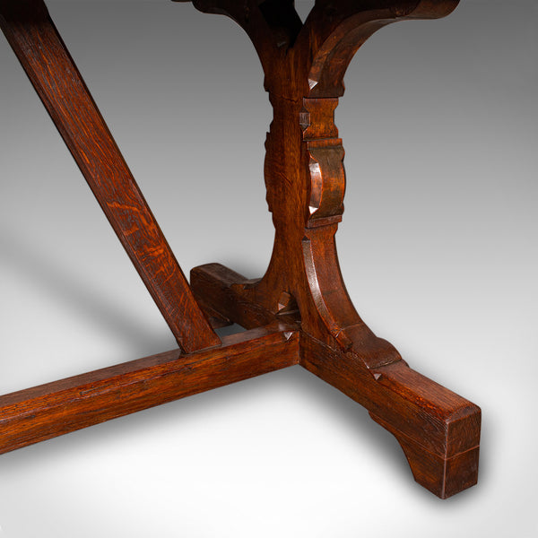 Antique Six Seat Country Kitchen Dining Table, English Oak, Refectory, Victorian