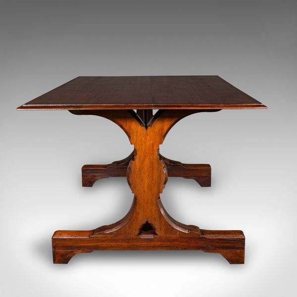 Antique Six Seat Country Kitchen Dining Table, English Oak, Refectory, Victorian
