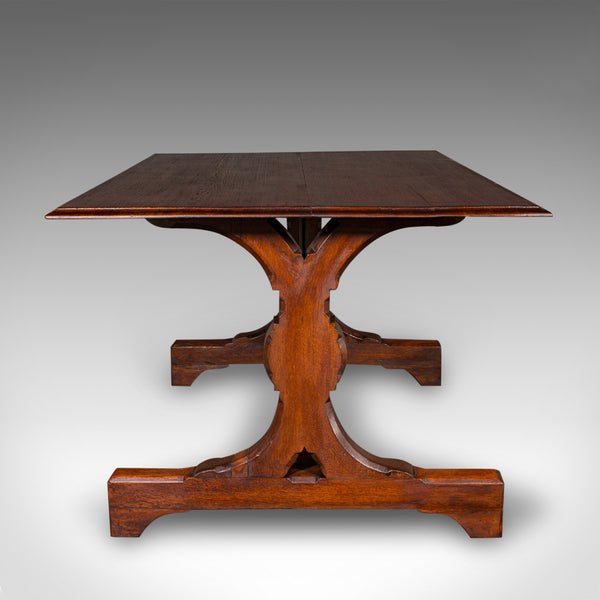 Antique Six Seat Country Kitchen Dining Table, English Oak, Refectory, Victorian