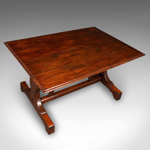 Antique Six Seat Country Kitchen Dining Table, English Oak, Refectory, Victorian