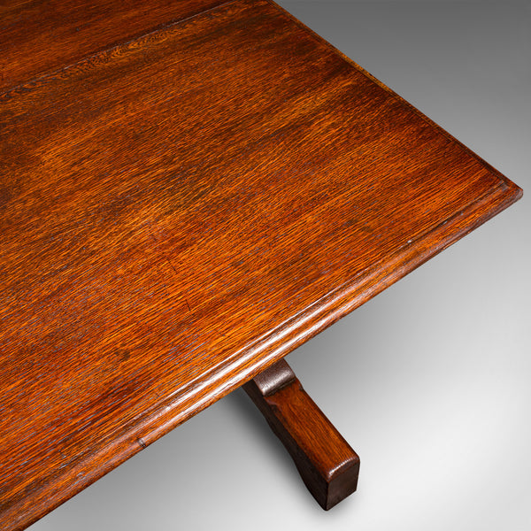 Antique Six Seat Country Kitchen Dining Table, English Oak, Refectory, Victorian