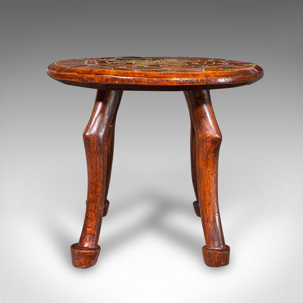 Antique Tribal Side Table, African, Fruitwood, Stool, Lamp Stand, Victorian, Luo