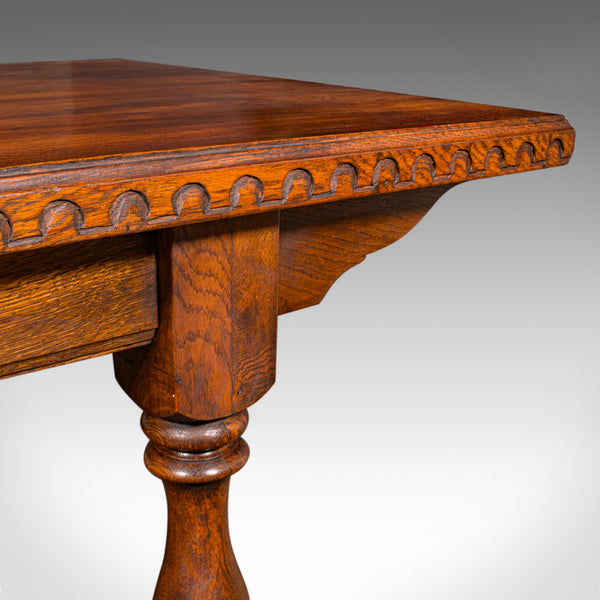 6 Seat Antique Dining Table, English, Oak, Country Kitchen, Refectory, Edwardian