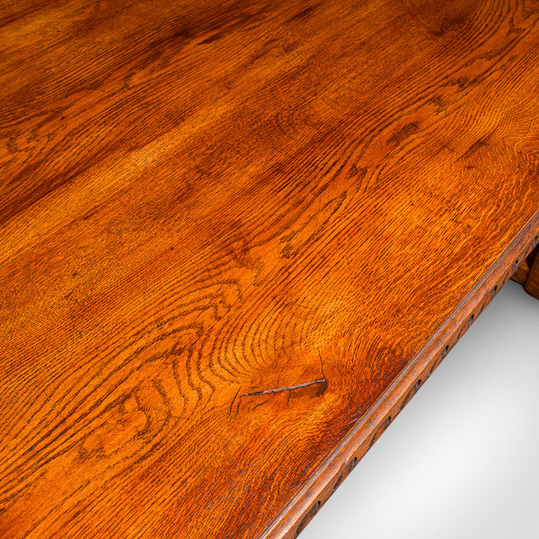 6 Seat Antique Dining Table, English, Oak, Country Kitchen, Refectory, Edwardian