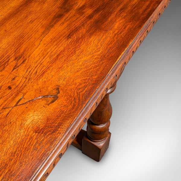 6 Seat Antique Dining Table, English, Oak, Country Kitchen, Refectory, Edwardian