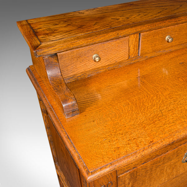 Large Antique Dresser Base, English Oak, Sideboard, Buffet, Wine Rack, Edwardian