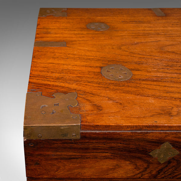 Antique Celebration Chest, Indian, Teak, Brass, Trunk, Coffee Table, Victorian