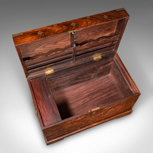 Antique Celebration Chest, Indian, Teak, Brass, Trunk, Coffee Table, Victorian