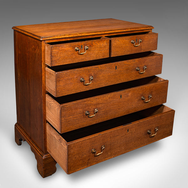 Antique Tallboy, English Oak, Master Bedroom Chest Of Drawers, Victorian, C.1860
