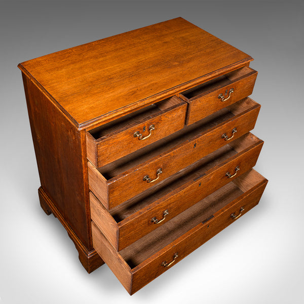 Antique Tallboy, English Oak, Master Bedroom Chest Of Drawers, Victorian, C.1860
