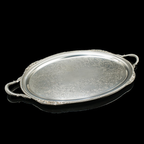Vintage Serving Tray, American, Silver Plate, Afternoon Tea, Cocktail Platter