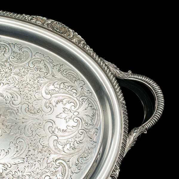 Vintage Serving Tray, American, Silver Plate, Afternoon Tea, Cocktail Platter