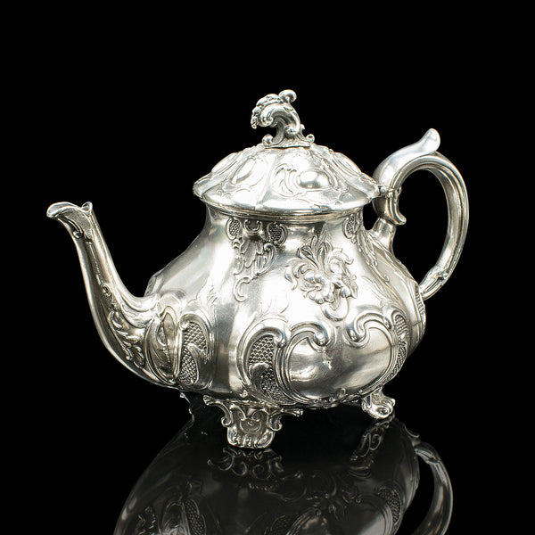 Antique 4 Piece Tea Service, English, Silver Plate, Coffee Pot, Edwardian, 1910