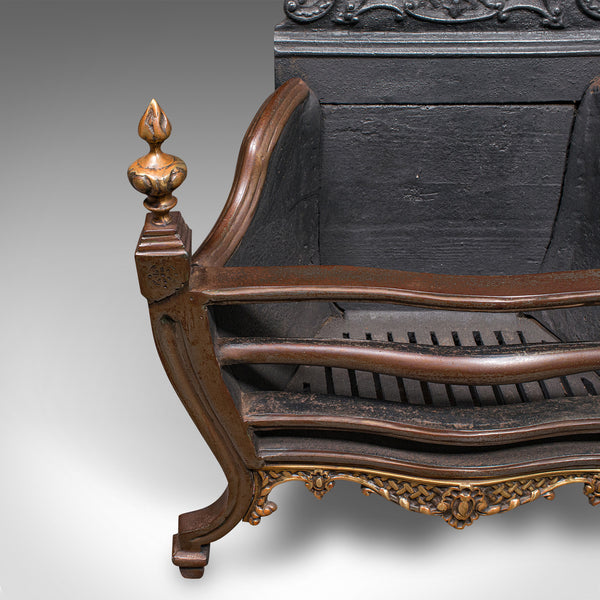 Antique Free-standing Fire Basket, English, Hearth, Georgian Revival, Victorian