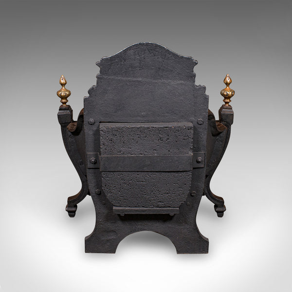 Antique Free-standing Fire Basket, English, Hearth, Georgian Revival, Victorian
