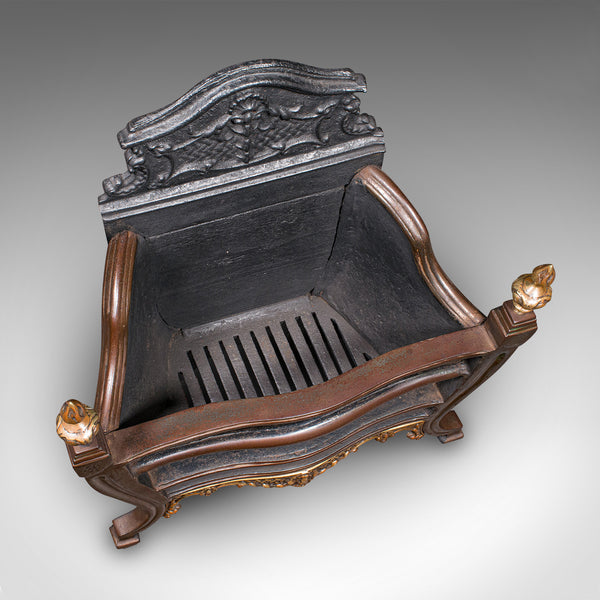 Antique Free-standing Fire Basket, English, Hearth, Georgian Revival, Victorian