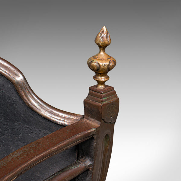 Antique Free-standing Fire Basket, English, Hearth, Georgian Revival, Victorian