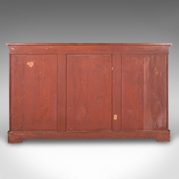 Antique Display Bookcase, English, Walnut, Breakfront Library Cabinet, Regency