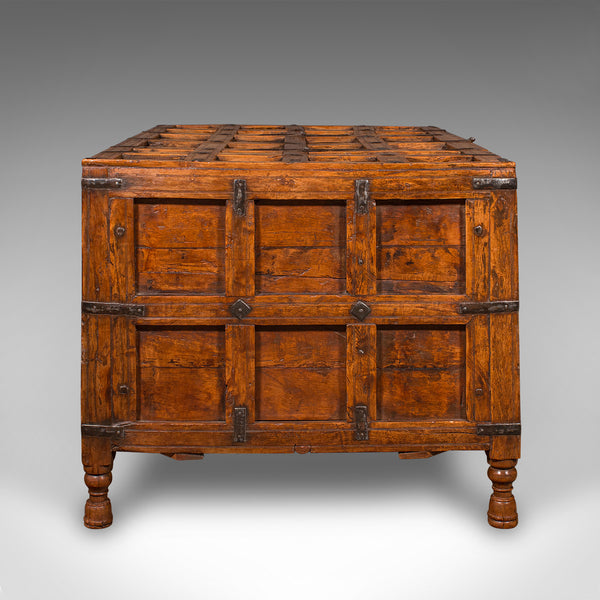 Vintage Storage Chest, Indian Pine Pithara Trunk, Colonial Revival, Coffee Table