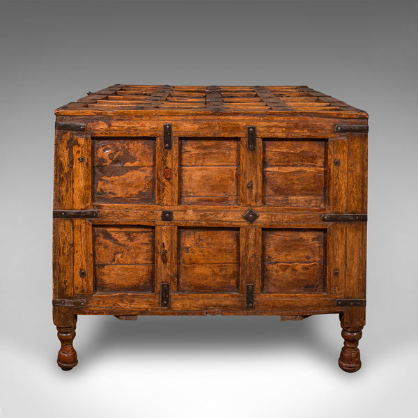 Vintage Storage Chest, Indian Pine Pithara Trunk, Colonial Revival, Coffee Table