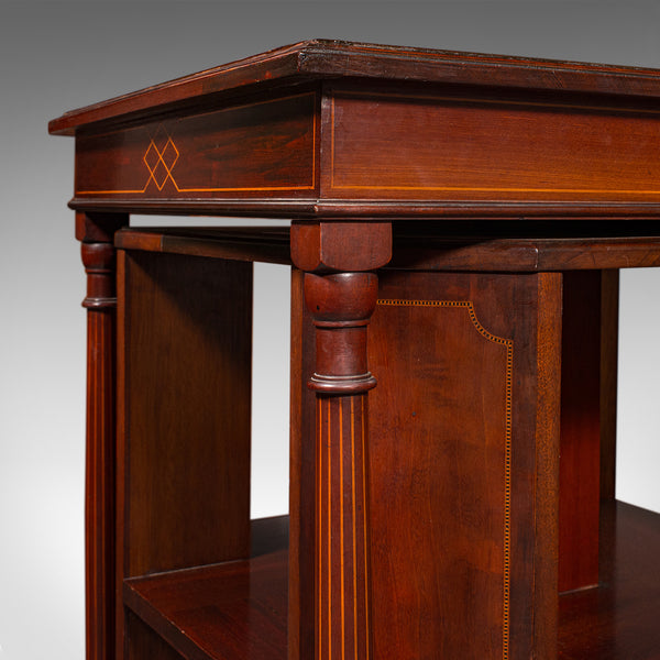 Antique Rotary Bookcase, English, Revolving Library Cabinet, Edwardian, C.1910